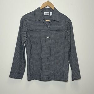 Chico's Design Button Down Gingham Print Jacket Small